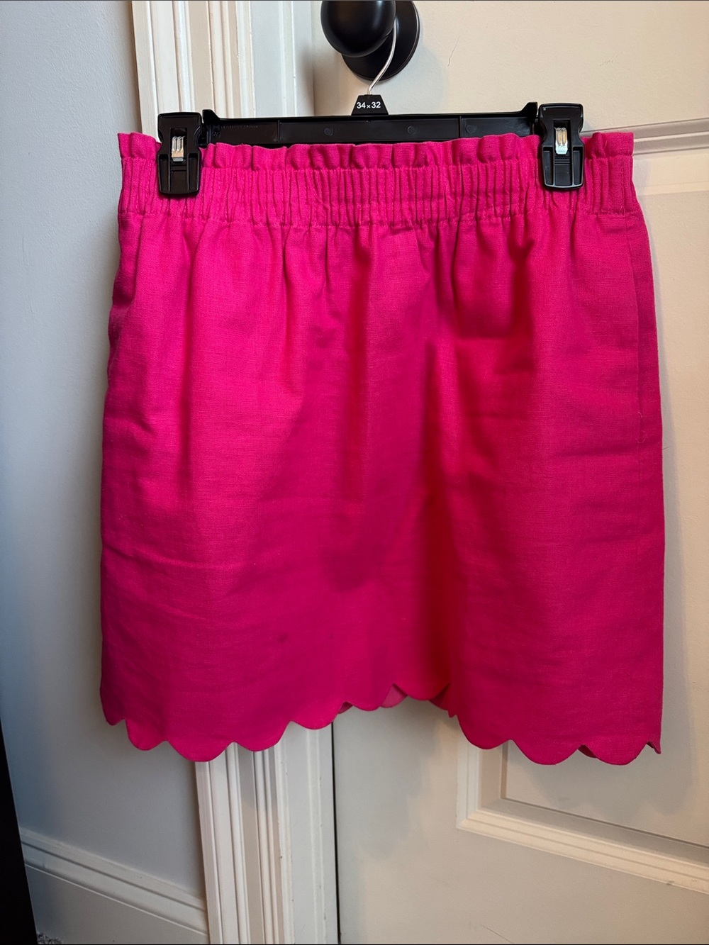 J. Crew Hot Pink Scallop Hem Mini Skirt